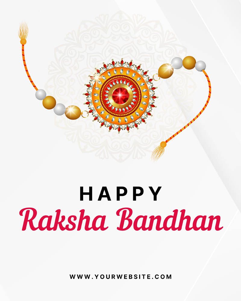 Elegant Raksha Bandhan Greeting Card Template Free