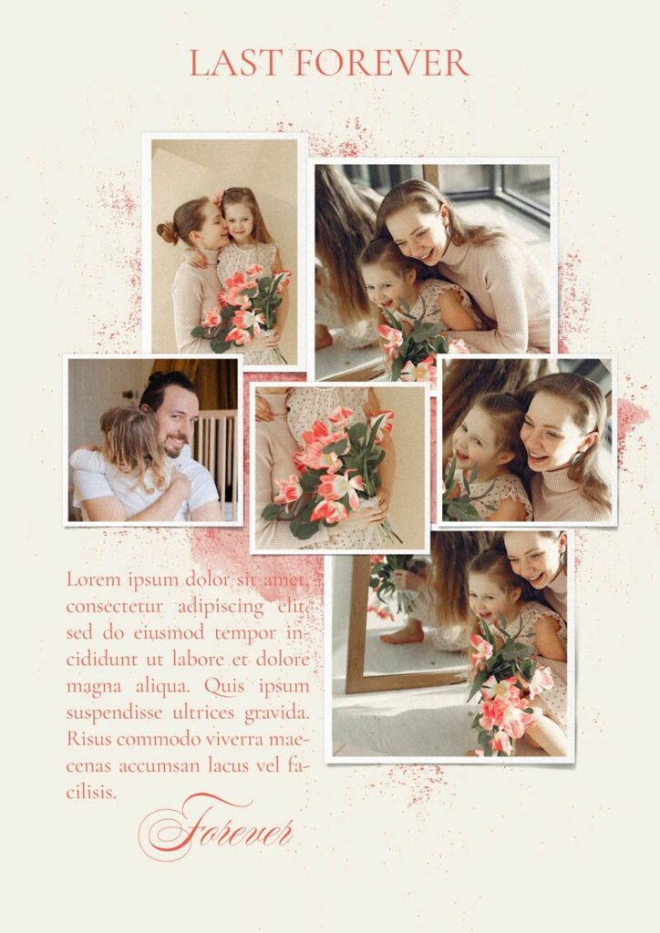 Family Photo Album Page Template Free PSD