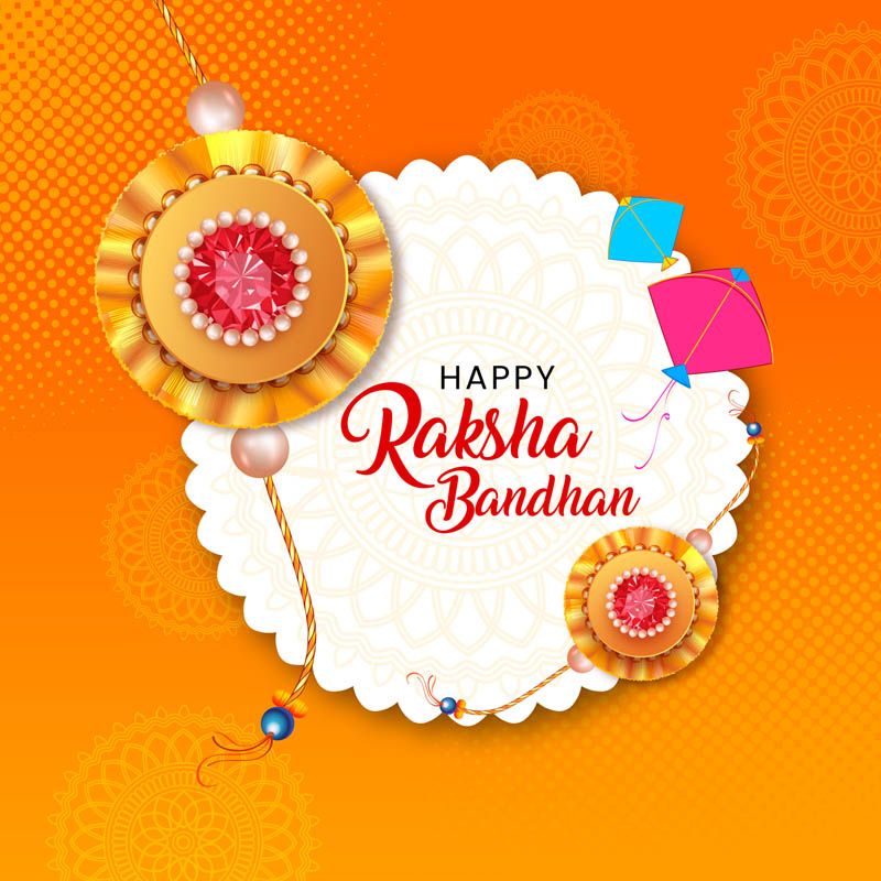 Festive Happy Raksha Bandhan Greeting Card Design Free Vector
