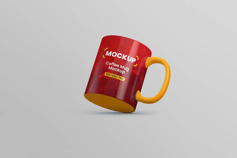 Floating Coffee Mug Free PSD Mockup File