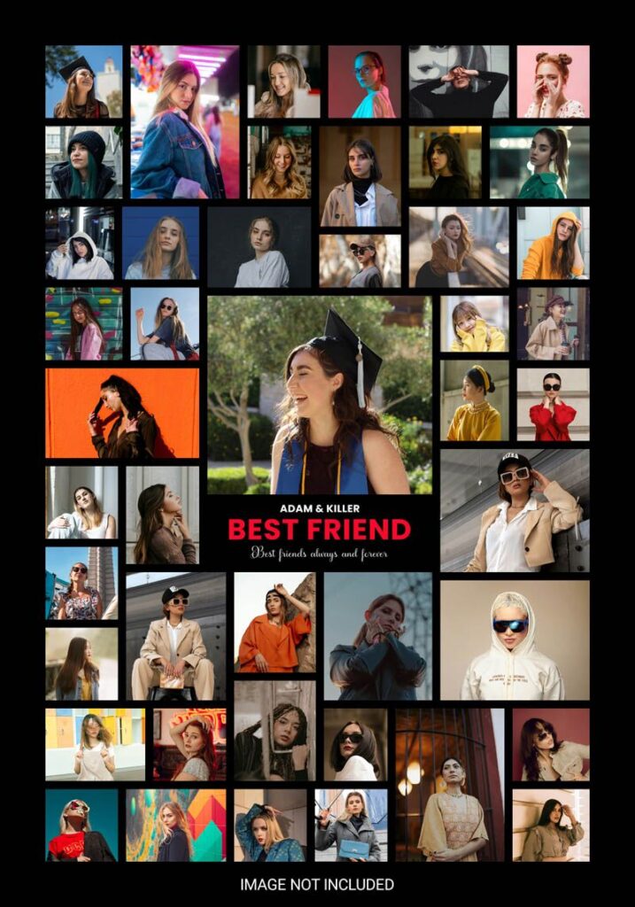 Free Best Friends Forever Photo Collage PSD Template