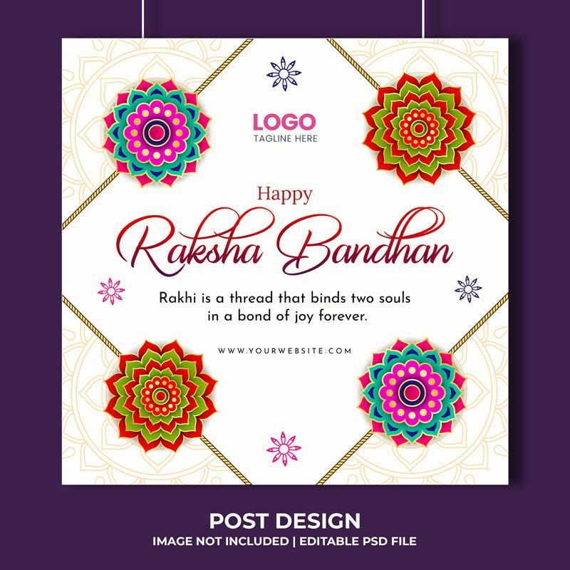 Free Corporate Raksha Bandhan Social Media Post PSD Template