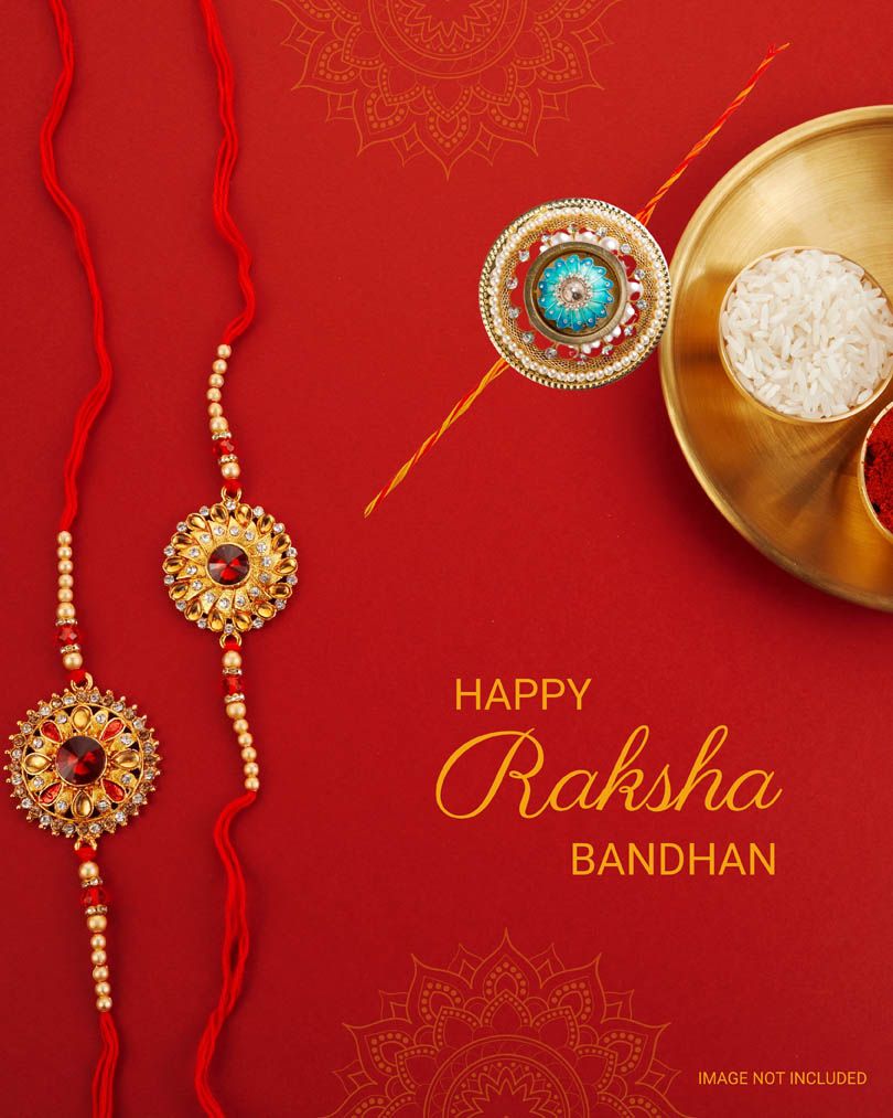 Free Happy Raksha Bandhan Photo with Rakhi and Thali PSD
