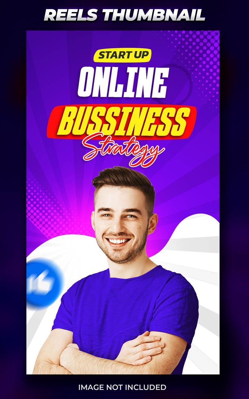 Free Online Business Strategy Reels Cover PSD Template