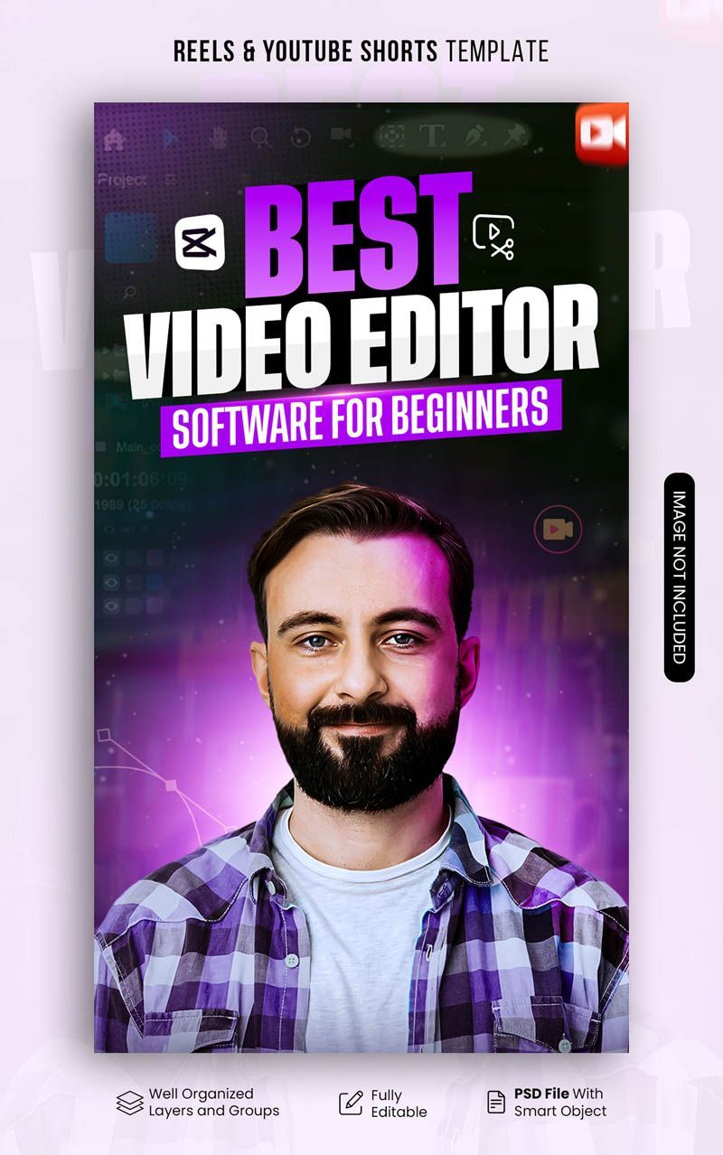 Free Tech Tutorial Reels & YouTube Shorts PSD Template