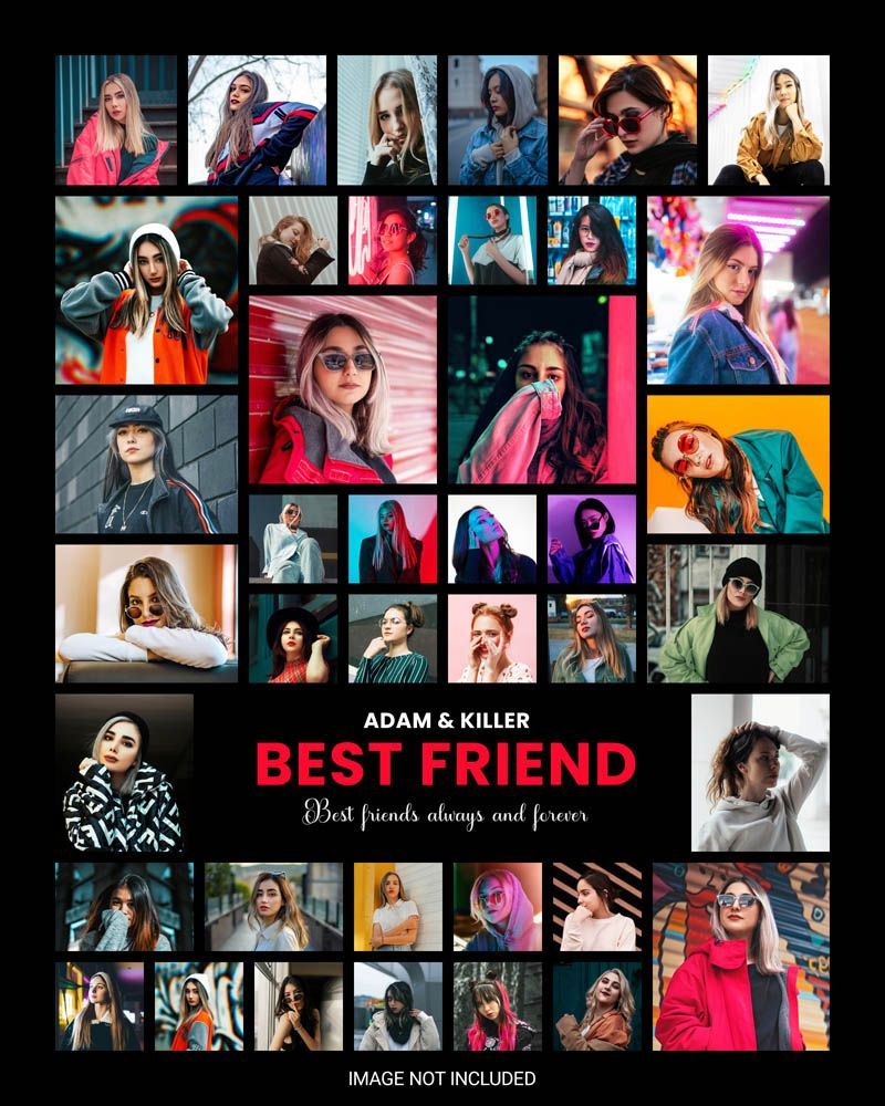 Happy Friendship Day Photo Collage Template Free PSD