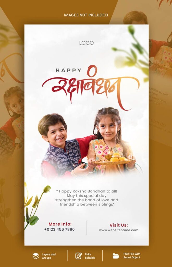 Happy Raksha Bandhan Instagram Story Template PSD Free