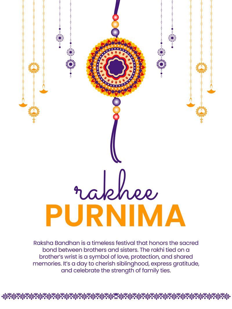 Happy Raksha Bandhan (Rakhi) Greeting Card Free PSD Template