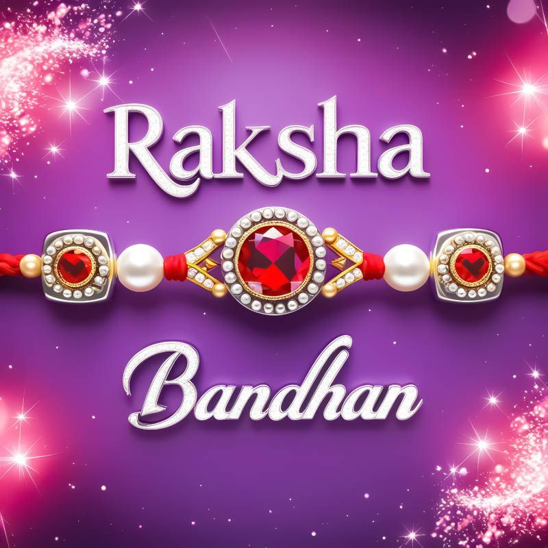 Happy Raksha Bandhan Wishes with Beautiful Rakhi Free PSD