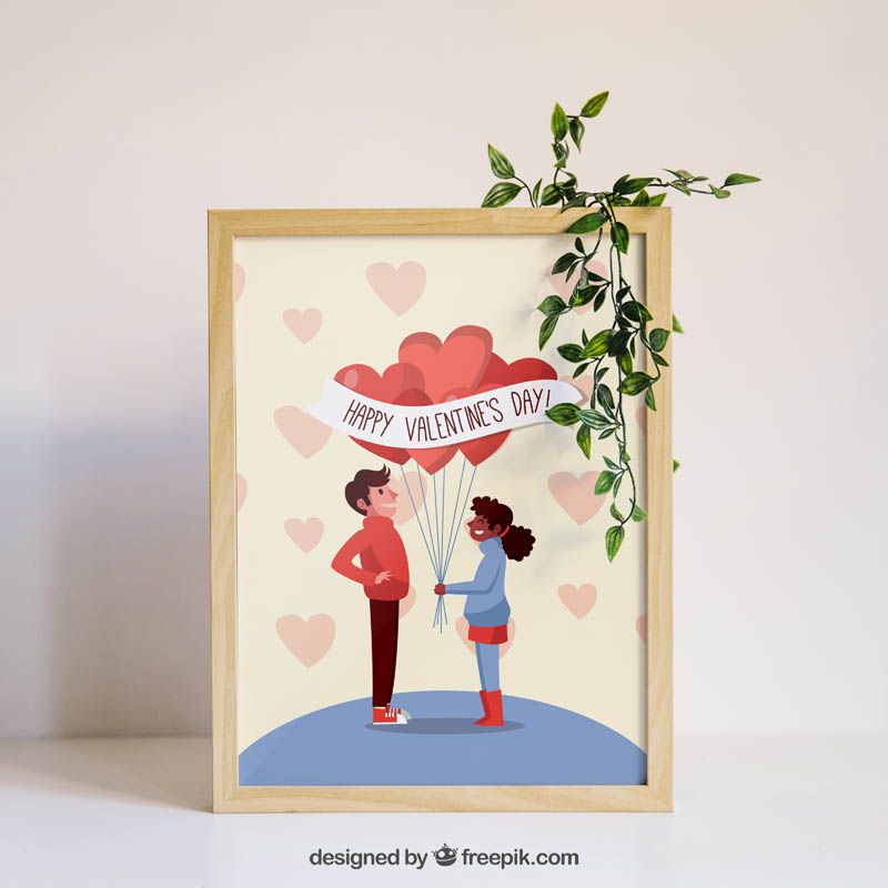 Minimalist Wooden Frame Mockup with Plant Free PSD Download