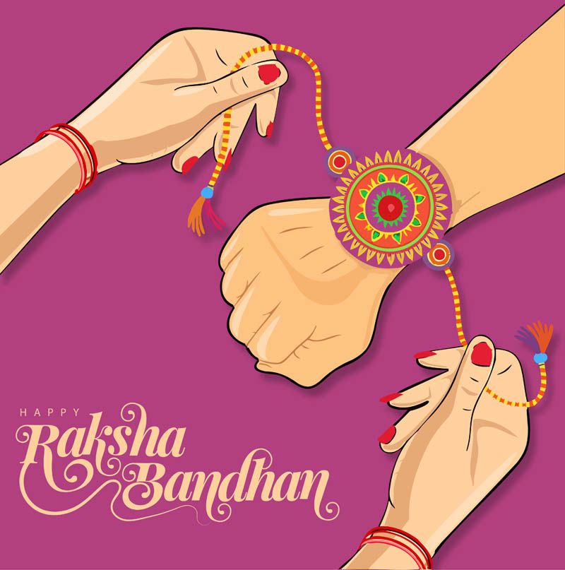 Raksha Bandhan Ceremony Vector Free Download