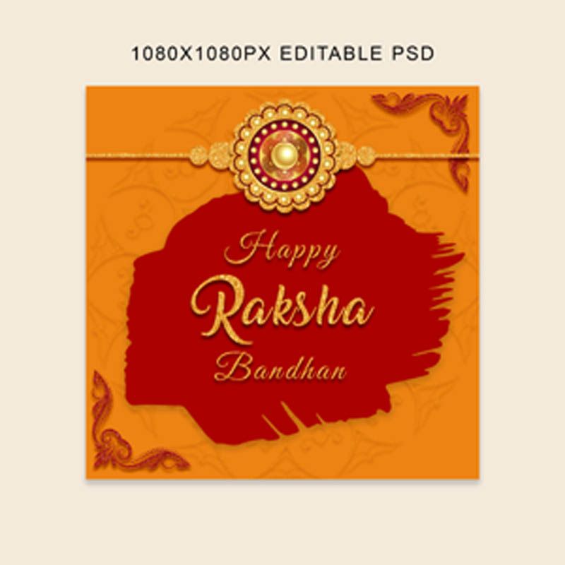 Royal & Traditional Raksha Bandhan Greeting Template Free PSD