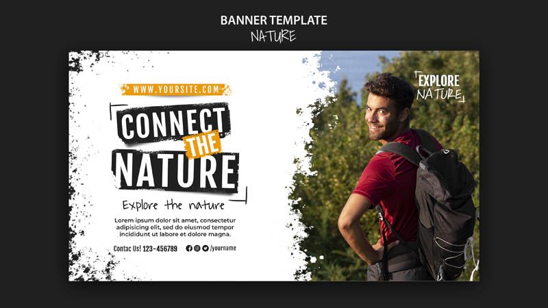 Travel & Adventure Banner Template Free PSD File