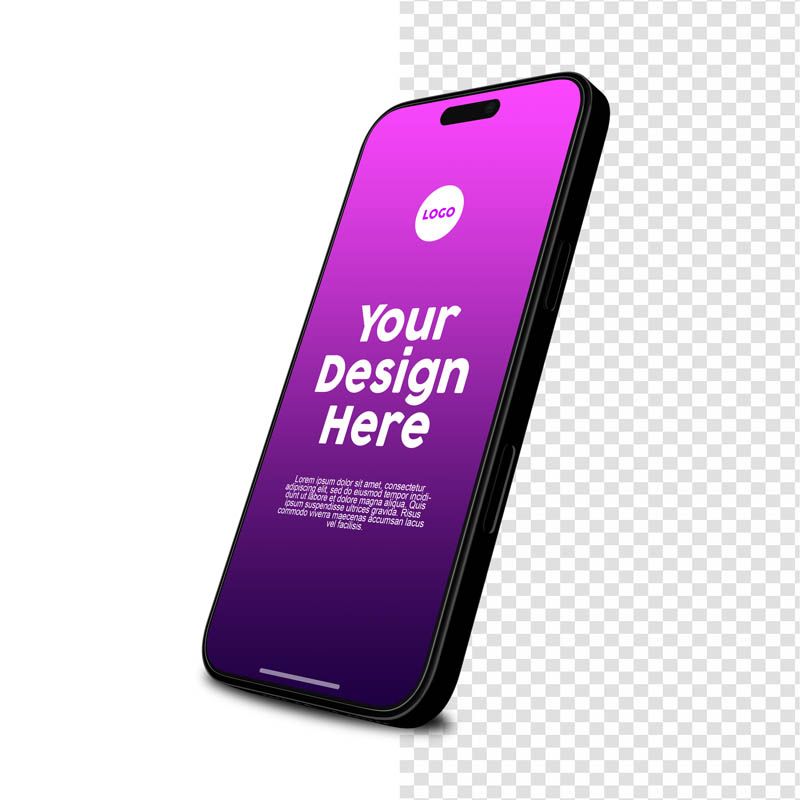 iPhone Mockup with Transparent Background Free PSD