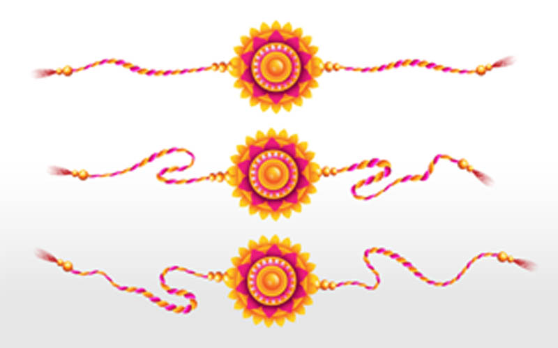 Decorative Rakhi Vector Illustration Set Free