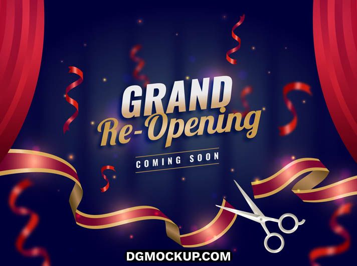 Grand Re-Opening Ceremony Banner - Free Vector