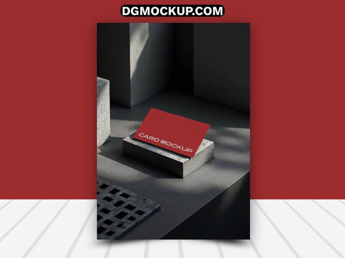 Modern Business Card Mockup in Architectural Setting Free PSD