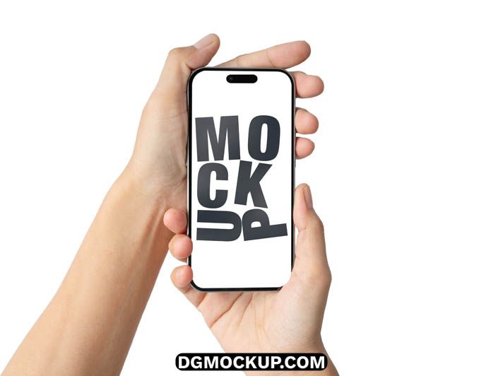 Modern Smartphone in Hands Free PSD Mockup