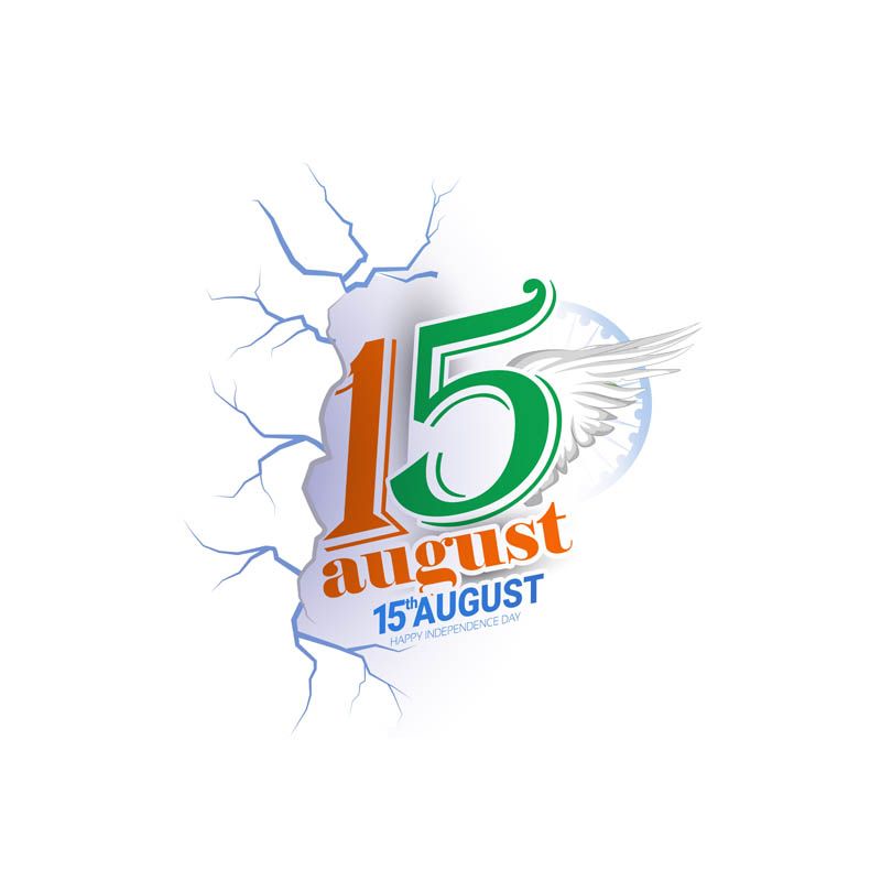 15th August Independence Day Breaking Wall Effect Vector