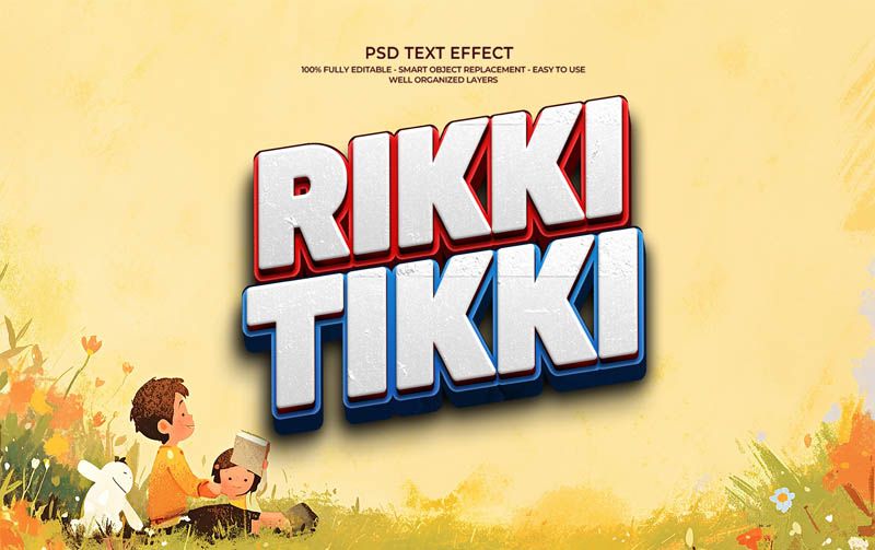 Cartoon & Kids Movie Title Text Effect Free PSD Download