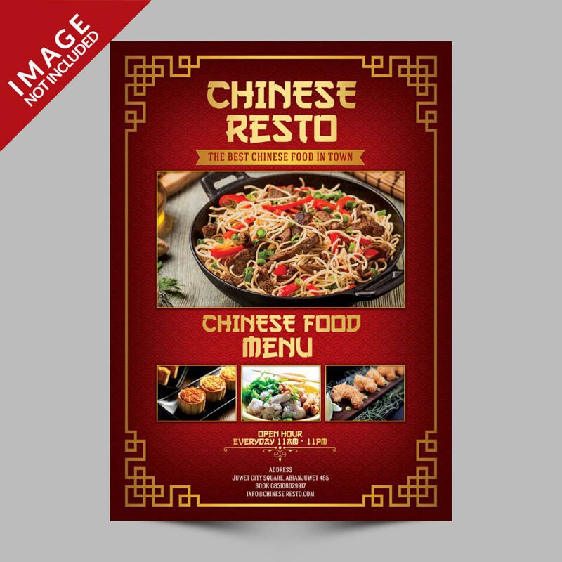 Chinese Restaurant Flyer & Menu Template PSD File