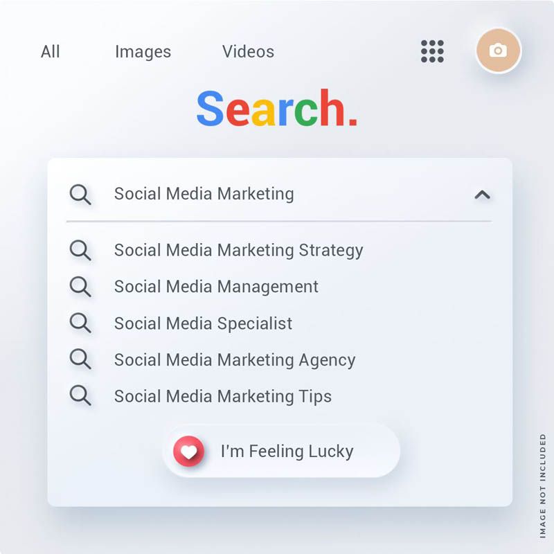 Free Editable Search Bar Template for Social Media PSD Mockup