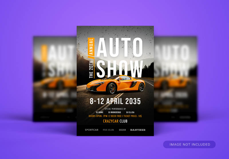 Free Modern Auto Show Flyer | Dynamic Car Event PSD Template