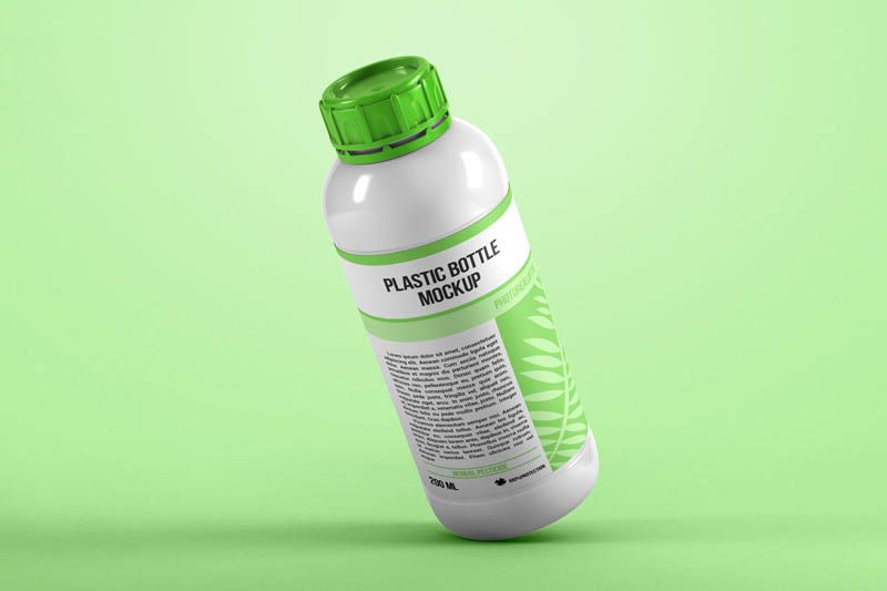 Plastic Bottle Mockup for Label Design Presentation Free PSD