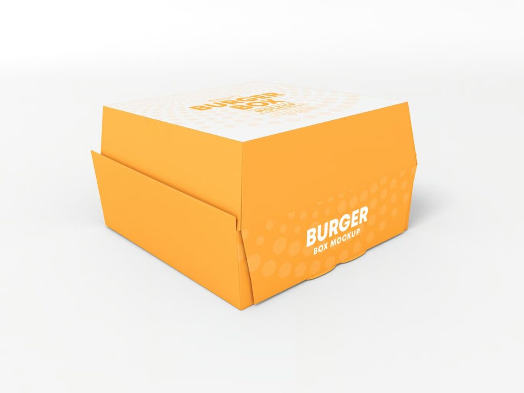 Stacked Burger Box Mockup (Side View)