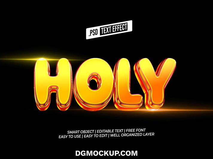 Holy & Divine 3D Text Effect for Religious Events
