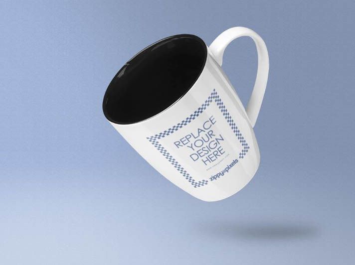 Elegant Black Interior Mug Mockup Free PSD