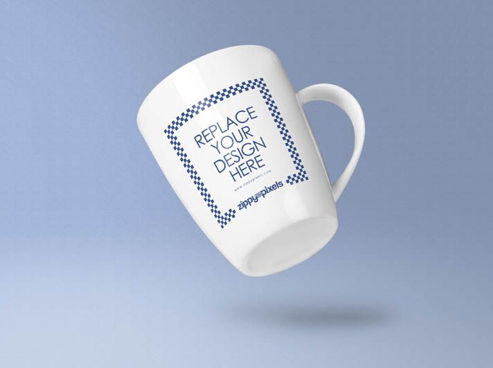 Minimal White Ceramic Mug Mockup Free PSD