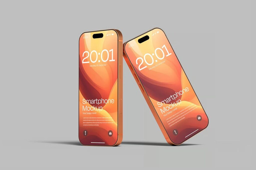 2. Side-by-Side Smartphone Mockup Scene