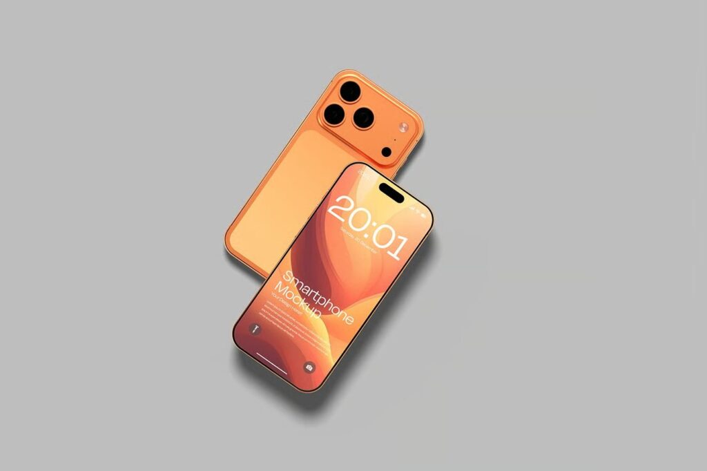 3. Stylish Overlapping Smartphone Mockup