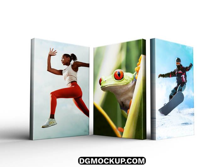 3D Photo Panels Free PSD Mockup