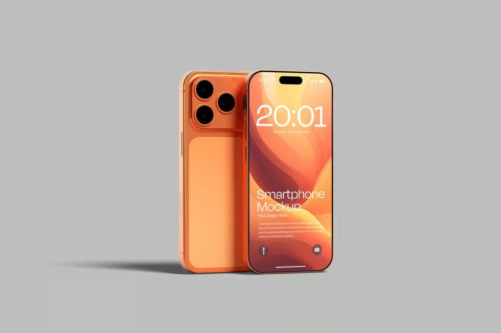4. Dual Standing Smartphone Mockup Display