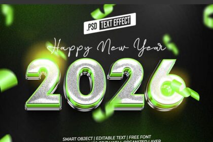 Energetic New Year's Eve Party 2026 Text Effect PSD