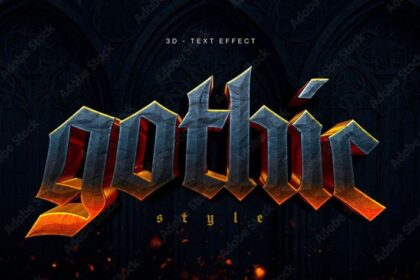 Epic Dark Fantasy & Medieval 3D Text Effect Free PSD Mockup