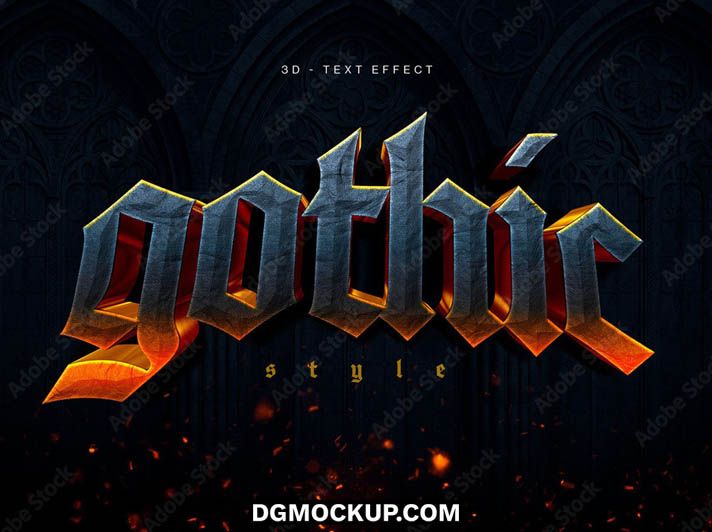 Epic Dark Fantasy & Medieval 3D Text Effect Free PSD Mockup