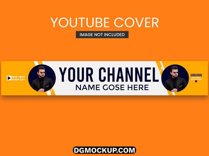 Eye-Catching Orange YouTube Banner Design Free PSD