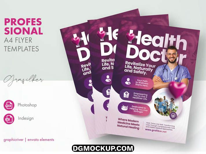 Free Caring Family Doctor & Wellness Center Flyer Template