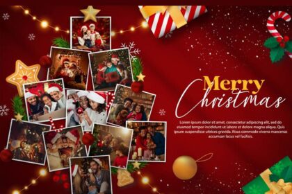 Free Festive Family Memories Christmas Greeting Card PSD