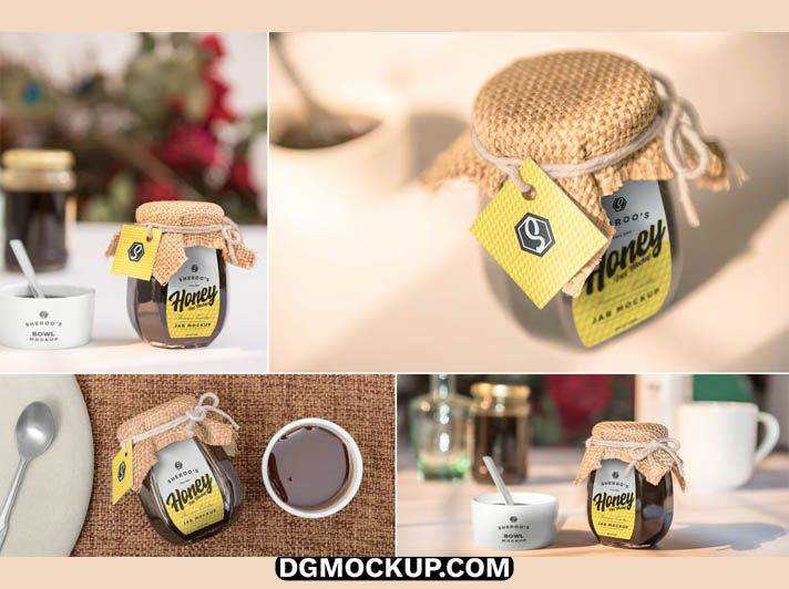 Free Honey Jar Mockup Set – Realistic PSD Packaging Templates