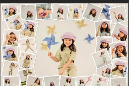 Free Photo Collage Frame Effect PSD Mockup