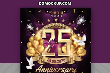 Luxurious Club Anniversary Party Instagram Post Free PSD