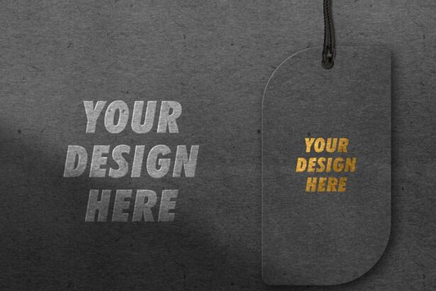 Luxury Gold Foil & Embossed Tag Free Mockup PSD