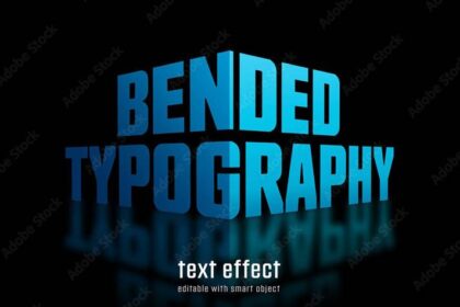 dgmockup.com Modern 3D Bended Typography Text Effect PSD Mockup