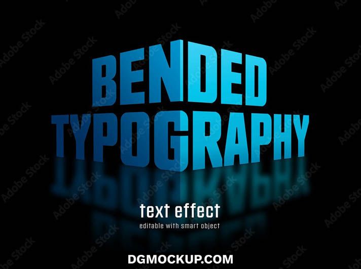dgmockup.com Modern 3D Bended Typography Text Effect PSD Mockup