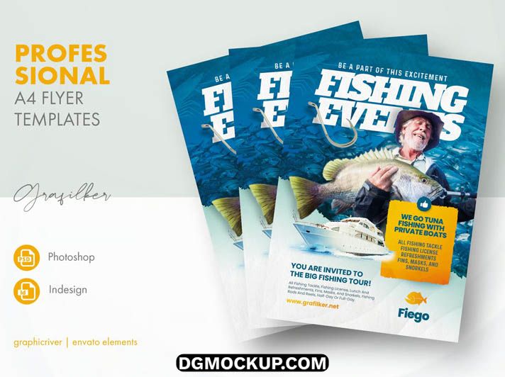 Modern Fishing Tour & Events Flyer Free PSD Template