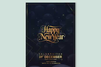 Modern New Year's Eve Party Invitation Poster Design Vector